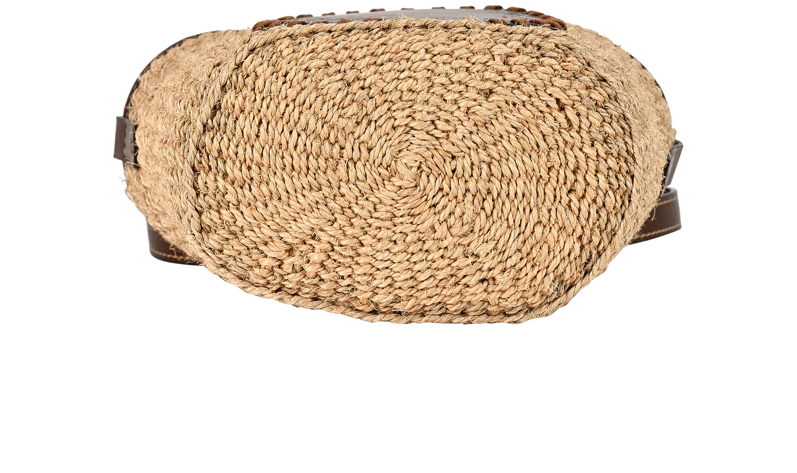 Logo Bucket Bag, &pound;230, Handbags, Beige/Brown, Raffia, Top view